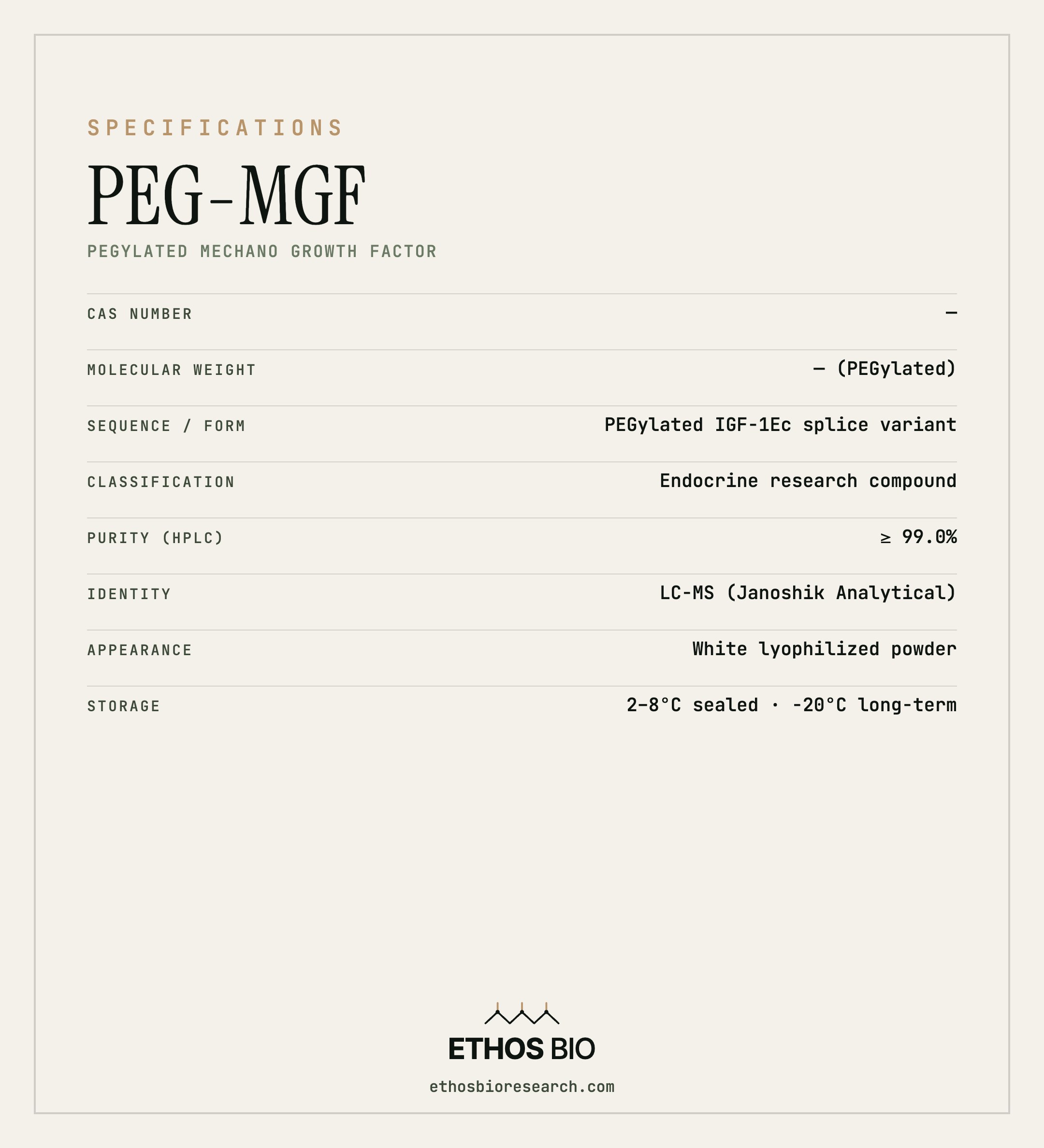 PEG-MGF specifications