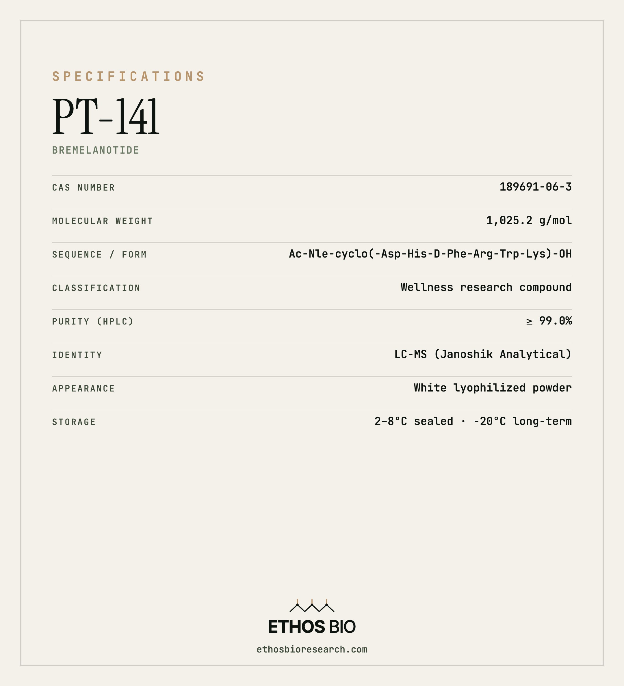 PT-141 specifications