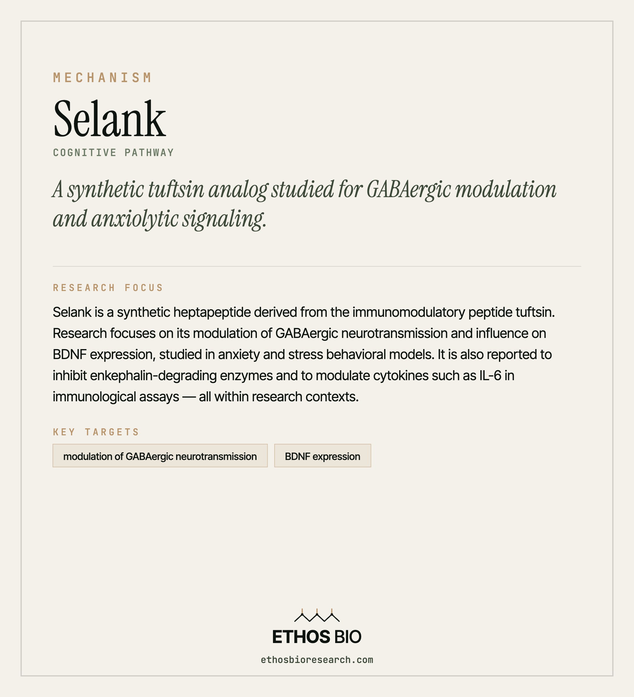 Selank mechanism