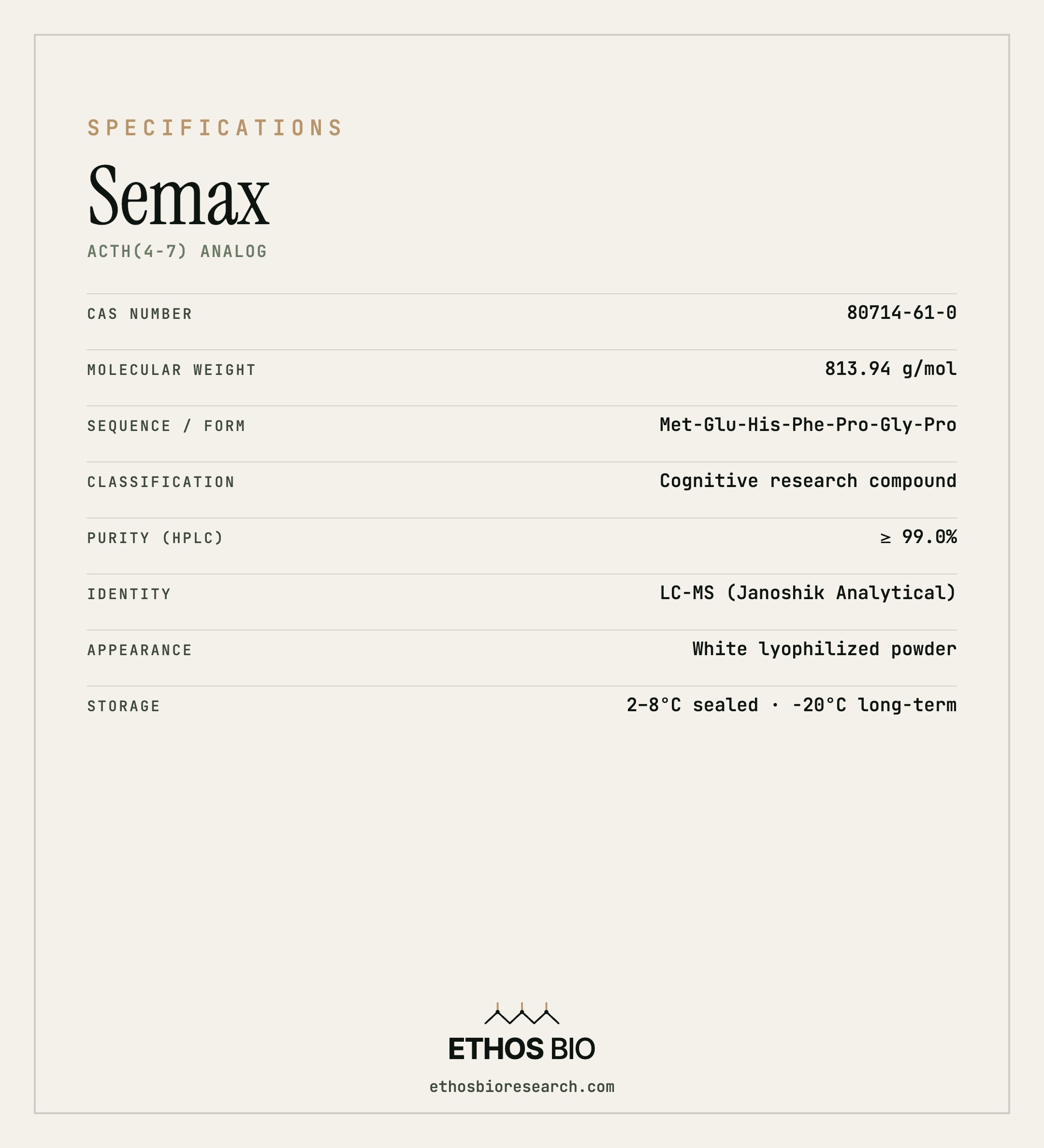 Semax specifications